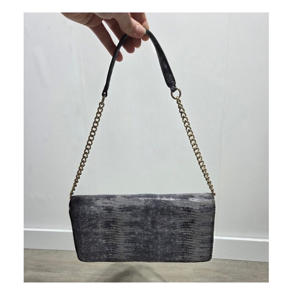 Banana Republic Snake Embossed Leather Convertible Evening Clutch Shoulder Bag